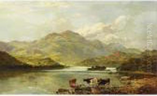 Loch Achrai Oil Painting by Alfred de Breanski