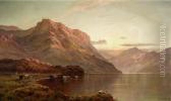 Breanski, Alfred Fontville The Elder . Loch Etive In Argyllshire In West Scotland Oil Painting by Alfred de Breanski