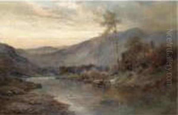 The River Teith Through The Trossachs Oil Painting by Alfred de Breanski