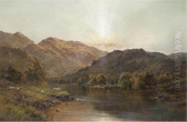 The Valley Of Bettws Oil Painting by Alfred de Breanski