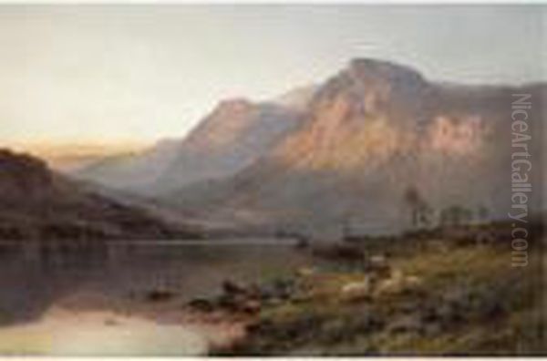 Evening Glow, Ben More Oil Painting by Alfred de Breanski