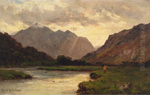 Snowdon Sunset After Rain Oil Painting by Alfred de Breanski