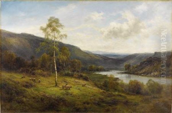 A Perthshire Valley Oil Painting by Alfred de Breanski