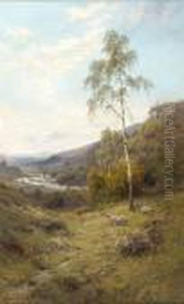 The Valley Of The Teith, N.b Oil Painting by Alfred de Breanski