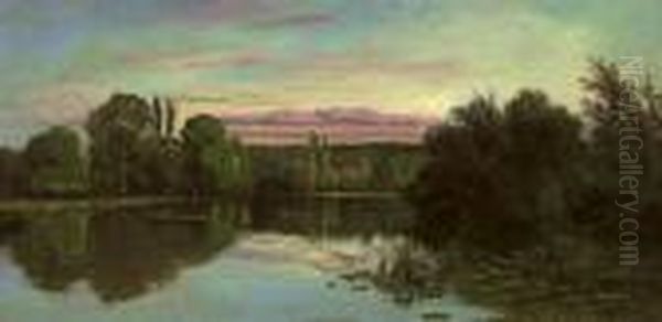 Temple Reach, Hurley Oil Painting by Alfred de Breanski