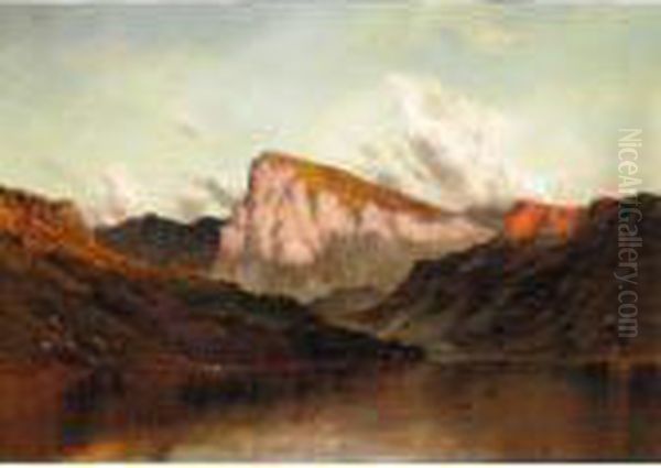 Sunset After Rain, Cader Idris, Dolgelly, N. Wales Oil Painting by Alfred de Breanski