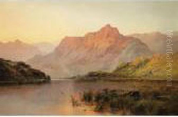 Cader Idris From Llyn-y-gader Oil Painting by Alfred de Breanski