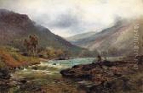 The Dee Near Balmoral Oil Painting by Alfred de Breanski