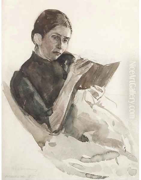 Gattin des kunstlers, Martha Oil Painting by Max Liebermann