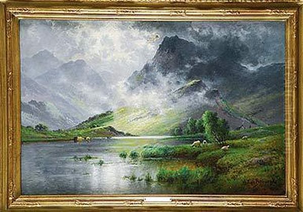 Paisaje Escoces Oil Painting by Alfred de Breanski