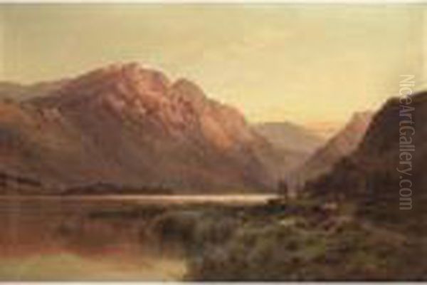 An Aberdeenshire Lake Oil Painting by Alfred de Breanski