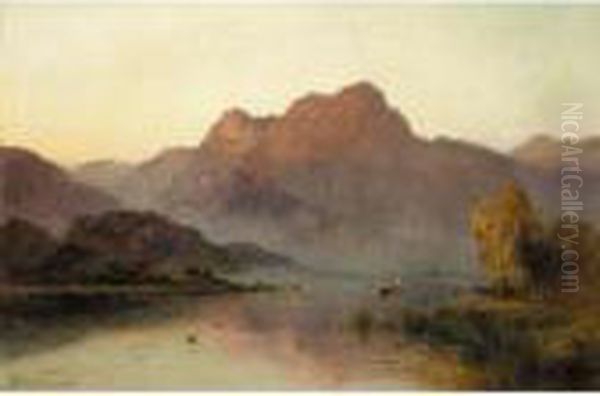 Evening Mists Oil Painting by Alfred de Breanski