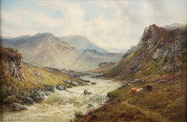 The Valley Of The Tummel Oil Painting by Alfred de Breanski