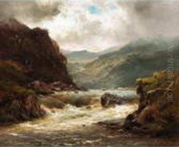 The Falls Of Glengarry Oil Painting by Alfred de Breanski