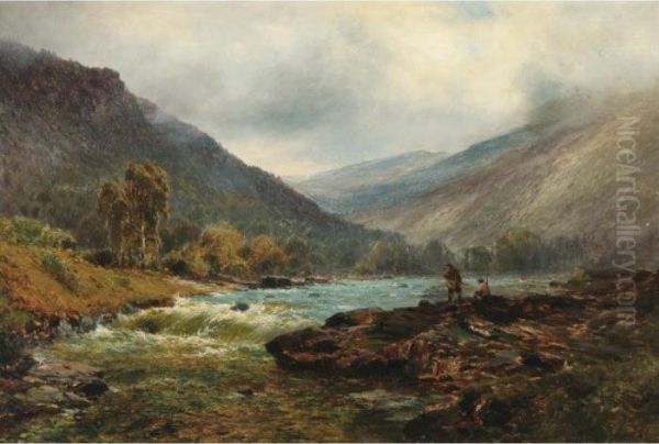 The Dee At Balmoral Oil Painting by Alfred de Breanski