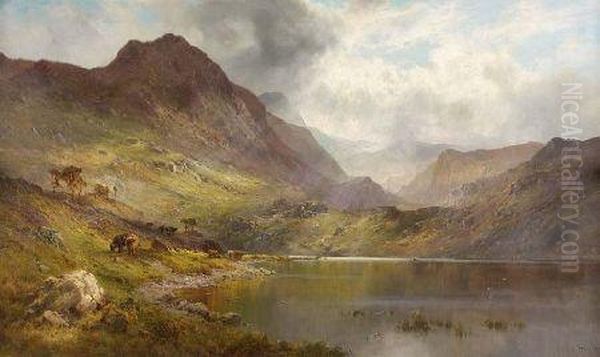 A Perthshire Valley Oil Painting by Alfred de Breanski