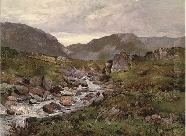 Capel Curig, North Wales Oil Painting by Alfred de Breanski