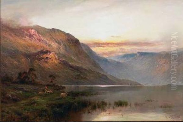 Na-garr At Sunset Oil Painting by Alfred de Breanski