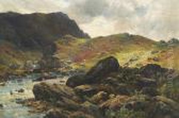 The Shepherd's Craig On The Lledr Oil Painting by Alfred de Breanski