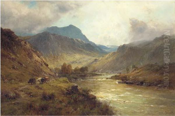 A Mountain Pass At Callander Oil Painting by Alfred de Breanski