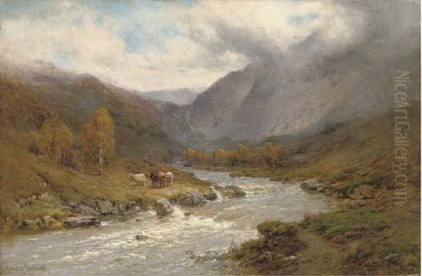 The Entrance To Glencoe Oil Painting by Alfred de Breanski