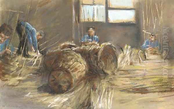 Korbflechter Oil Painting by Max Liebermann