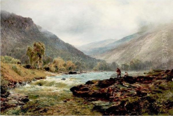 The Dee At Balmoral Oil Painting by Alfred de Breanski