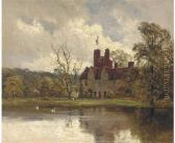 Bisham Abbey, Marlow Oil Painting by Alfred de Breanski