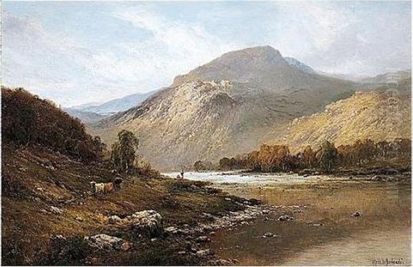 Midday - The Tay, Near Dunkeld, N.b. Oil Painting by Alfred de Breanski