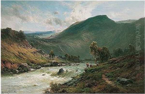 The River Dee Oil Painting by Alfred de Breanski