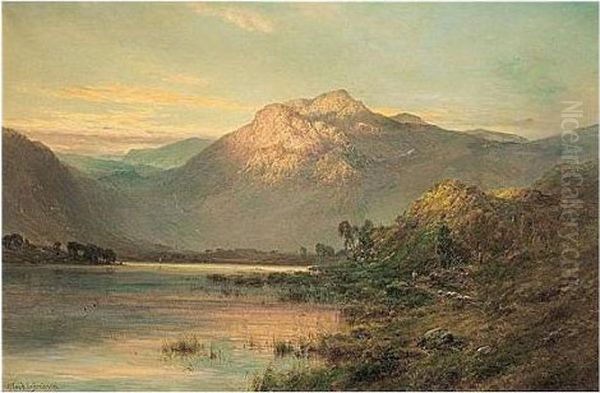 Loch Lomond At Sunset Oil Painting by Alfred de Breanski