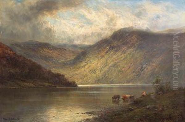 The Head Of Loch Lomond Oil Painting by Alfred de Breanski