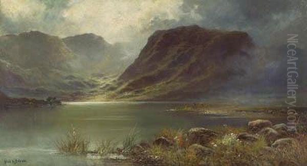 A Highland Landscape Oil Painting by Alfred de Breanski