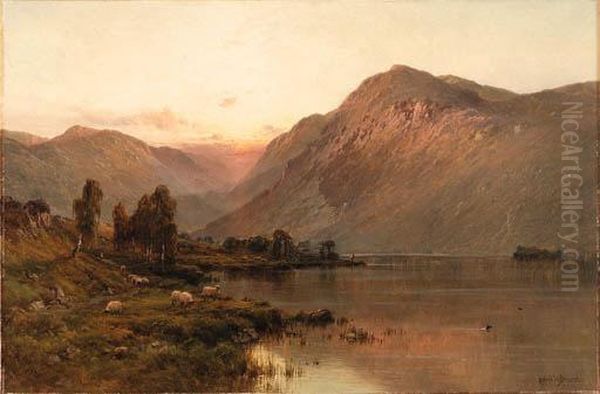 Bealach-nam-bo, Loch Katrin, Nb Oil Painting by Alfred de Breanski