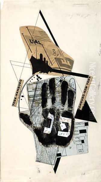 'Sihfs Karta' (Boat Ticket) an illustration from 'Six Stories with Easy Endings' 1922 Oil Painting by Eliezer Markowich Lissitzky