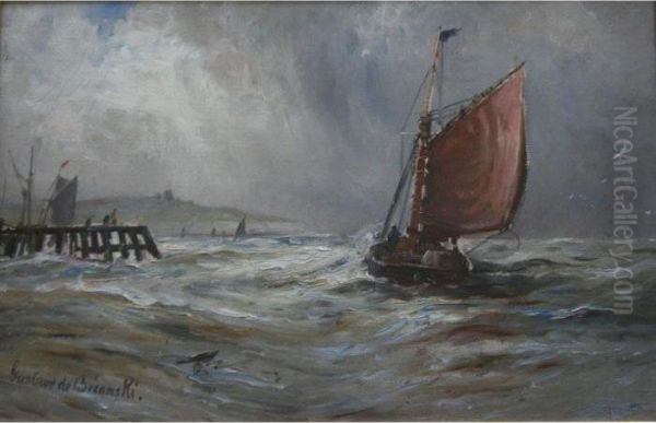 Off The Isle Of Man Oil Painting by Gustave de Breanski