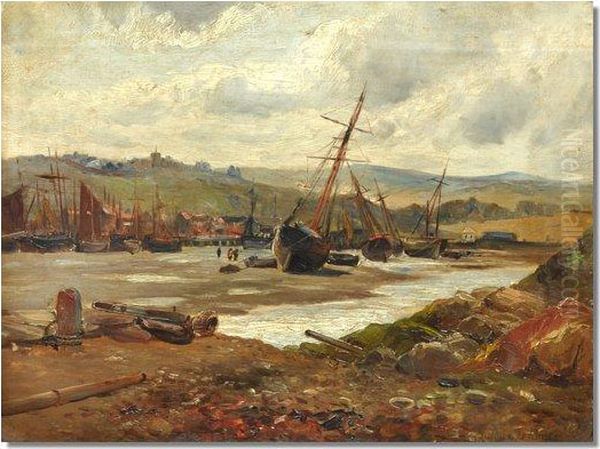 Low Tide Oil Painting by Gustave de Breanski