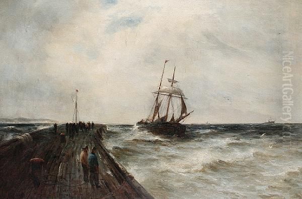 Coming Into The Quay Oil Painting by Gustave de Breanski