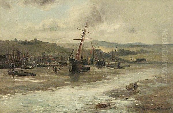 In Pool Harbour Oil Painting by Gustave de Breanski