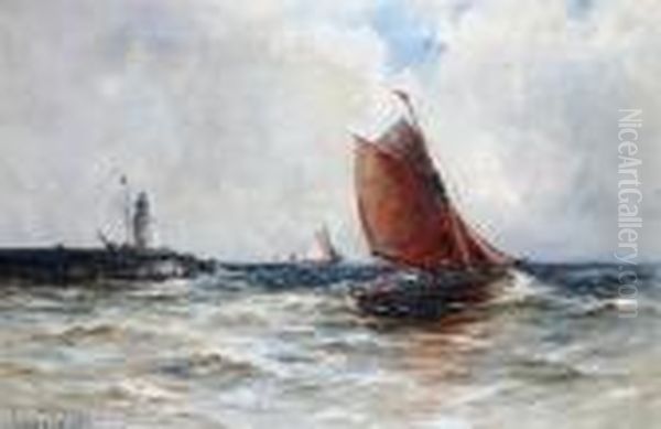 Going Out To The Trawl Grounds Oil Painting by Gustave de Breanski