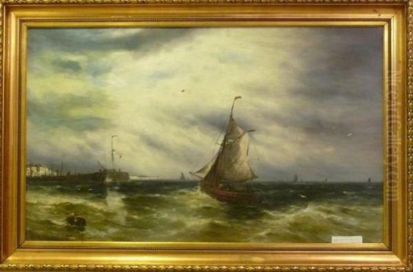 Kust I Gravader. Oil Painting by Gustave de Breanski