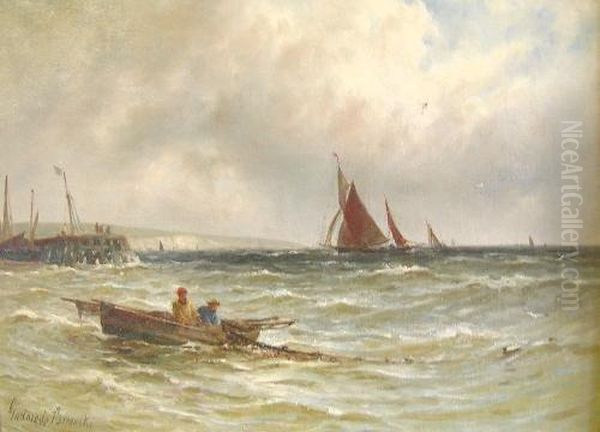 Fishing Off Deal Oil Painting by Gustave de Breanski