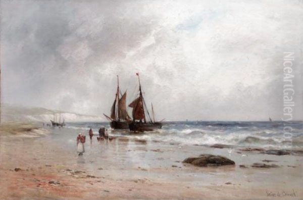 Sorting The Catch Oil Painting by Gustave de Breanski