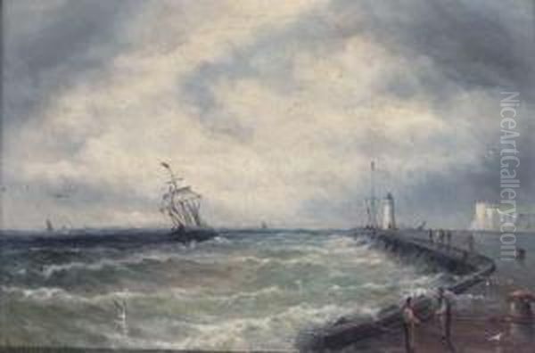 Returning To Harbour Oil Painting by Gustave de Breanski