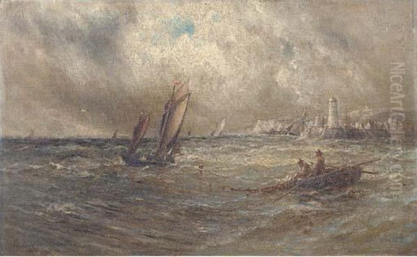 Fisherman Bringing In The Catch Oil Painting by Gustave de Breanski