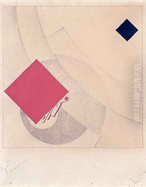 Study for 'This is the end' from the 'Story of Two Squares', 1920 Oil Painting by Eliezer Markowich Lissitzky