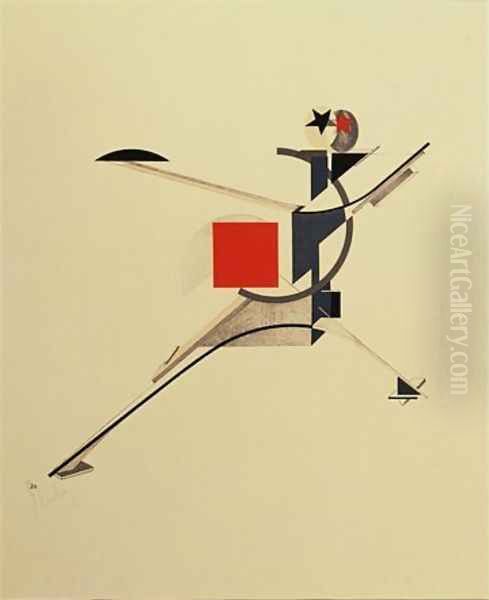 New Man Oil Painting by Eliezer Markowich Lissitzky