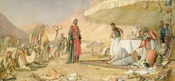 A Frank Encampment in the Desert of Mount Sinai Oil Painting by John Frederick Lewis