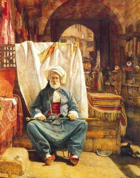 The Carpet Seller. El Khan Khalil, Cairo Oil Painting by John Frederick Lewis