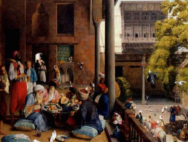 The Mid-Day Meal, Cairo 1875 Oil Painting by John Frederick Lewis